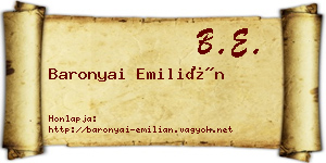 Baronyai Emilián névjegykártya